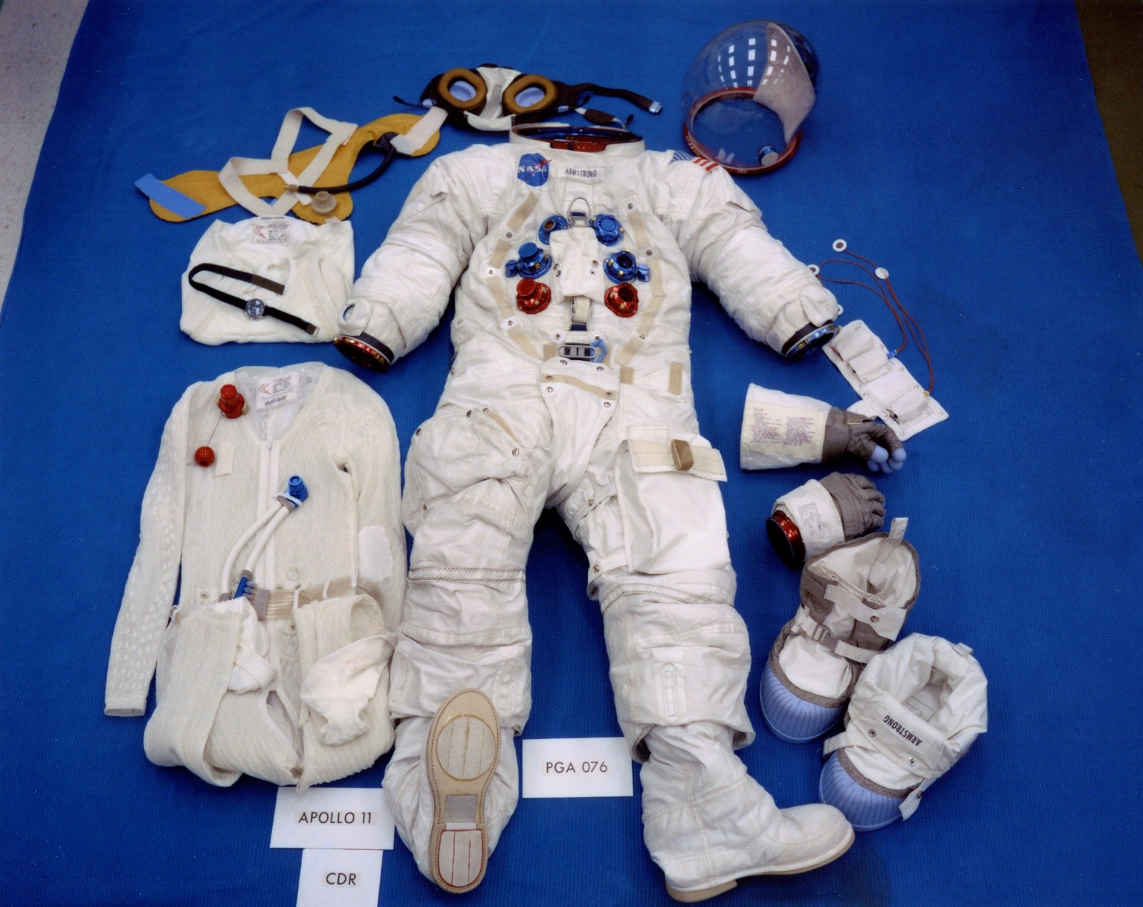 what were the apollo 11 space suits made of