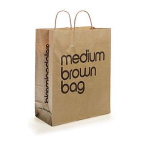 Vintage BLOOMINGDALE'S Little Brown Bag Souvenir￼ Black & Brown Vinyl  Plastic