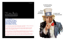 A stylized email relaying the brief of Rebranding America alongside an image of Barack Obama as Uncle Sam.